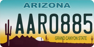 AZ license plate AAR0885