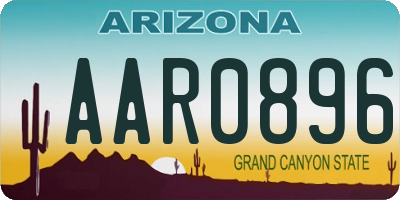 AZ license plate AAR0896
