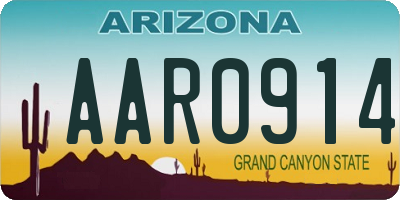 AZ license plate AAR0914