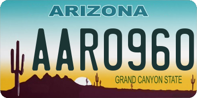 AZ license plate AAR0960