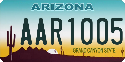 AZ license plate AAR1005