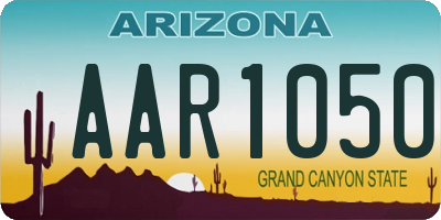 AZ license plate AAR1050