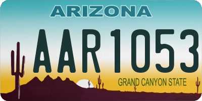 AZ license plate AAR1053