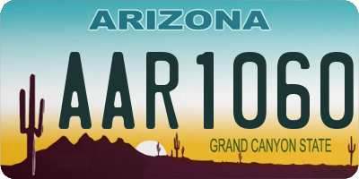 AZ license plate AAR1060