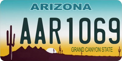 AZ license plate AAR1069