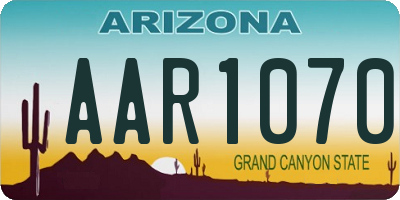 AZ license plate AAR1070