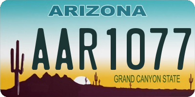 AZ license plate AAR1077