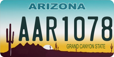 AZ license plate AAR1078