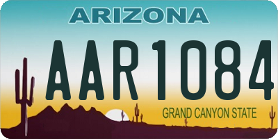 AZ license plate AAR1084