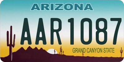 AZ license plate AAR1087