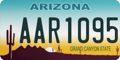 AZ license plate AAR1095