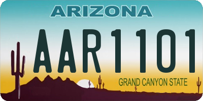 AZ license plate AAR1101