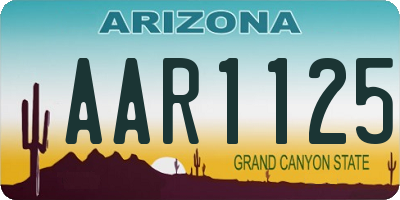 AZ license plate AAR1125