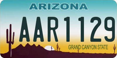 AZ license plate AAR1129