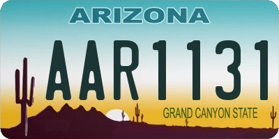 AZ license plate AAR1131