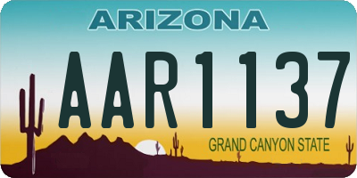 AZ license plate AAR1137