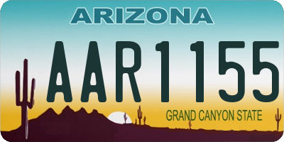 AZ license plate AAR1155