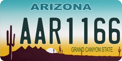 AZ license plate AAR1166