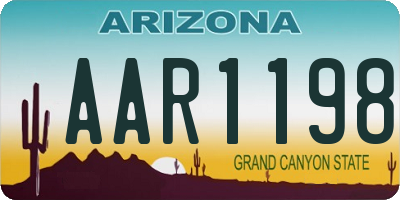 AZ license plate AAR1198