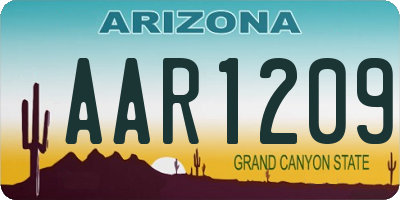 AZ license plate AAR1209