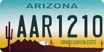 AZ license plate AAR1210