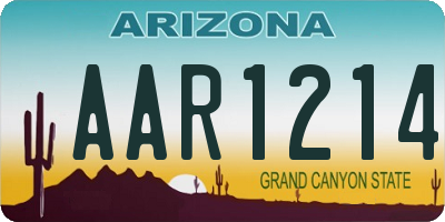 AZ license plate AAR1214
