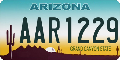 AZ license plate AAR1229