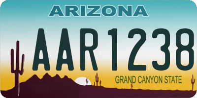 AZ license plate AAR1238