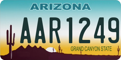 AZ license plate AAR1249
