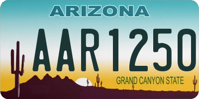 AZ license plate AAR1250