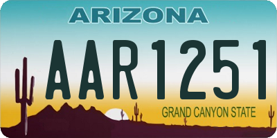 AZ license plate AAR1251