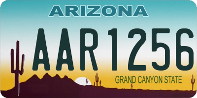 AZ license plate AAR1256