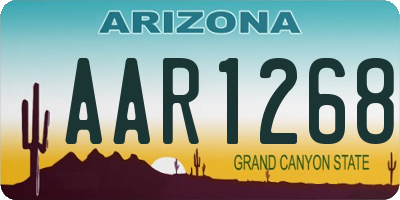 AZ license plate AAR1268