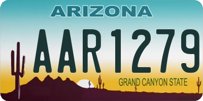 AZ license plate AAR1279