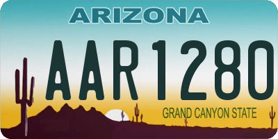 AZ license plate AAR1280