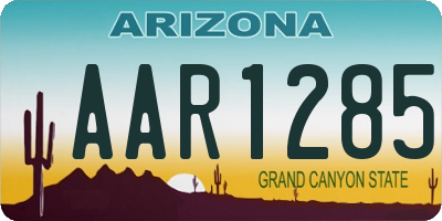 AZ license plate AAR1285