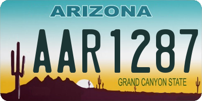 AZ license plate AAR1287