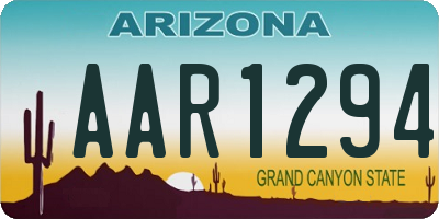 AZ license plate AAR1294