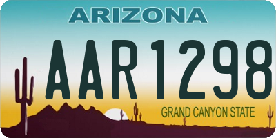 AZ license plate AAR1298