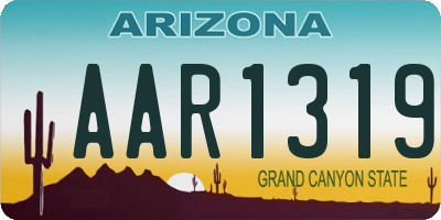 AZ license plate AAR1319