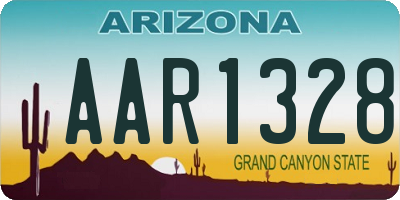 AZ license plate AAR1328
