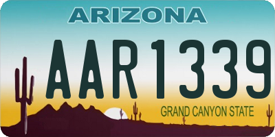 AZ license plate AAR1339