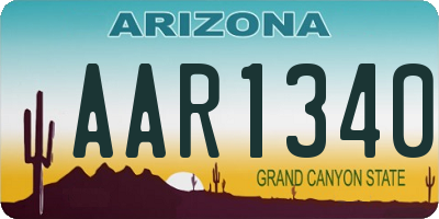 AZ license plate AAR1340