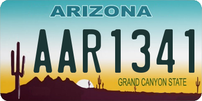 AZ license plate AAR1341