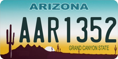 AZ license plate AAR1352