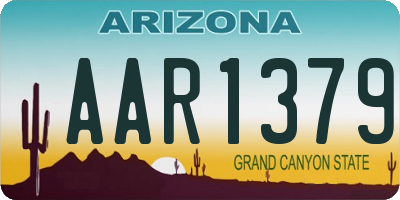 AZ license plate AAR1379