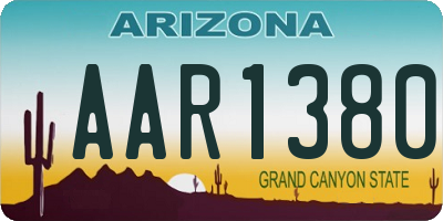 AZ license plate AAR1380