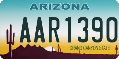 AZ license plate AAR1390
