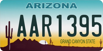 AZ license plate AAR1395