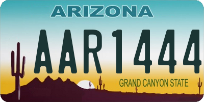 AZ license plate AAR1444